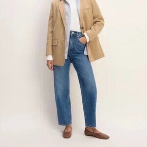 Everlane Women's Way High Straight Leg Ankle Jeans Dark Wash Denim Sz 32